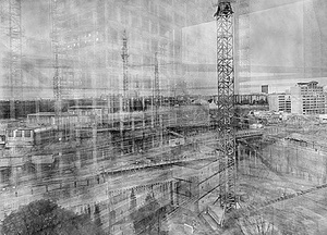 “Potsdamer Platz” por Michael Wesely. Exposição iniciada em 4/4/1997 e terminada em 4/6/1999.