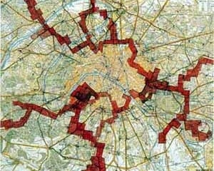 New Babylon Paris. Constant, 1963. Haags Gemeentemuseum<br />Museu D’art Contemporani de Barcelona / Actar, 1996  [Haags Gemeentemuseum. Fonte: ANDREOTTI, Libero; COSTA, Xavier. Situacionistas, arte políti]