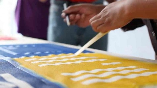 Concepção, construção e instalação da bandeira/fronteira<br />Foto divulgação 