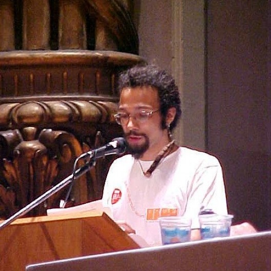 Rafael Passos, estudante da UFRGS e diretor Geral da FENEA, na solenidade de abertura do XVII CBA<br />Foto Gilberto Belleza 