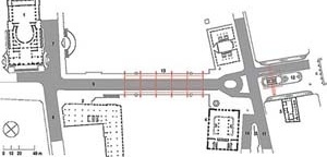 Imagem 02 – Implantação. 1. Teatro Municipal; 2. Edifício Alexandre Mackenzie (Shopping Light); 3. Conde Prates; 4 Edifício Banespa; 5. Igreja de Santo Antonio; 6. Edifício Unibanco; 7. Giusepe Verdi; 8. Caixa Eletrônico; 9. F. Matarazzo; 10. Ceschiatti; 