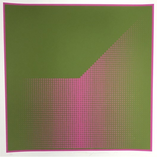 Almir Mavignier, <i>Sem título, da série Puncton – Grün-Violett</i>, 1976, serigrafia sobre PVC<br />Imagem divulgação 