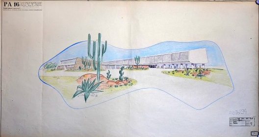 Desenho de Diógenes Rebouças para o Hotel Paulo Afonso [Arquivo Central do Iphan, Rio de Janeiro]