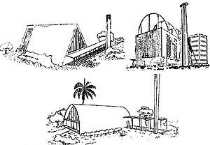 Trabalho de aluno. Disciplina Pequenas Composições de Arquitetura. Revista Arquitetura, Engenharia, Urbanismo, Belas Artes e Decoração, vol. III, 1946, p. 44, 52 e vol. VI, 1947, p. 59