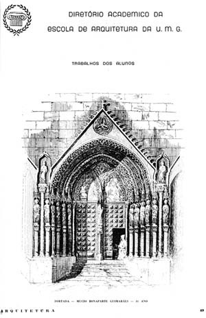 Trabalho de aluno. Disciplina Arte Decorativa. Revista Arquitetura, Engenharia, Urbanismo, Belas Artes e Decoração, vol. V, 1945, p. 4