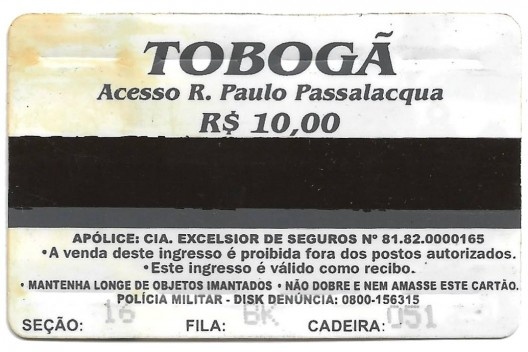 Ingresso para o Tobogã do Pacaembu<br />Imagem divulgação  [Acervo do autor]
