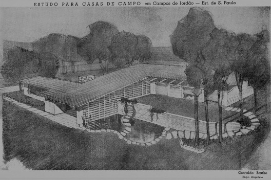 Sexto e último estudo para casa de campo em Campos do Jordão<br />Imagem divulgação  [<i>Acrópole</i>, jul. 1944, p. 119]