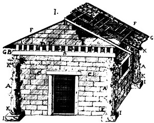A cabana primitiva, segundo Jacques-François Blondel