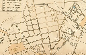 etalhe do Mappa de Carlos Rath de 1868, com a localização do parcelamento do Campo Redondo