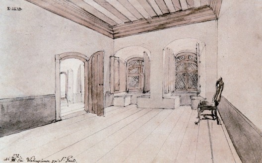 Interior de casa em São Paulo, 1817<br />Aquarela de Thomas Ender  [p. 164 do livro]
