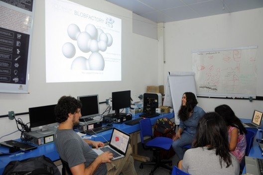 XIX Sigradi Florianópolis 2015, workshop Blob Architecture, professores Daniel Lenz e Clarissa Ribeiro<br />Foto Katielen Bissolotti 