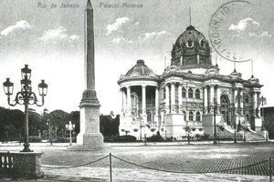 Cartão postal com Palácio Monroe, Rio de Janeiro [Website Café História]