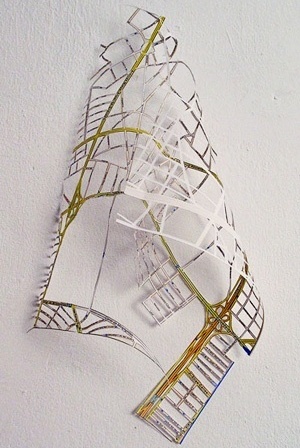 Cidade cansada. Mapa do México DF com intervenção, 40 x 20 cm. Jorge Macchi, 2004 [website do artista]