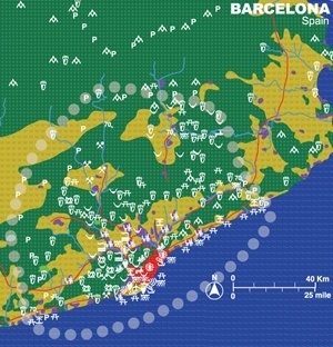 Gráfico com cenário possível de Barcelona, palestra de Richard Forman [http://ecologicalurbanism.gsd.harvard.edu/]