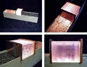 Série de maquetes realizadas por alunos de Zeuler Lima para um projeto de biblioteca 