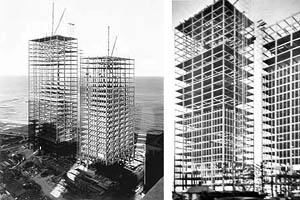 Photo 2 – Buildings on Lake Shore Drive (construction), Chicago, in the early 1950s. Architect Mies van der Rohe