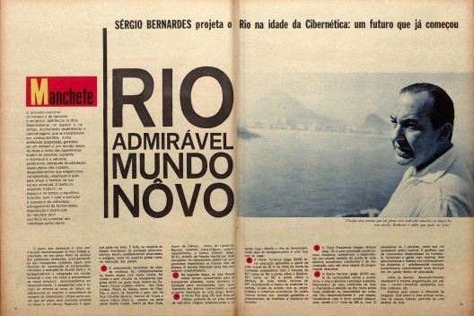 Matéria jornalística "Rio admirável mundo novo", publicada em edição especial da revista Manchete<br />imagem divulgação  [Manchete, n. 678, Rio do Futuro), Rio de Janeiro, 17 abr. 1965, p. 42-43]