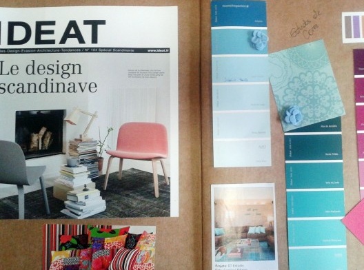 Moodboard, processo criativo desenvolvido para projeto de interiores [Acervo da autora]