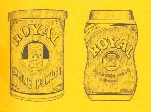 Evolução do frasco de Pó Royal - ilustração de Francisco França para o livro "Design para um mundo complexo" de Rafael Cardoso, p. 89. [Divulgação]