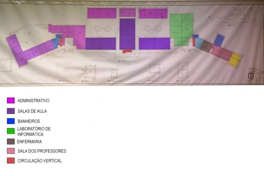 Planta baixa do térreo do prédio principal, banner disponibilizado pelo instituto, 2016<br />Foto divulgação 