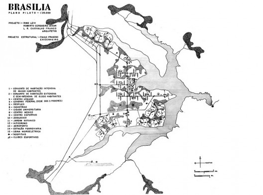 Plano Piloto de Brasília, 3.lugar no concurso, 1957. Arquitetos Rino Levi, Roberto Cerqueira César e Luiz Roberto Carvalho Franco<br />Imagem divulgação  [Acervo digital Rino Levi]