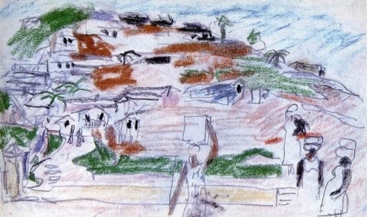 Favela, desenho catalogado como “carnet b4-282” na Fundação Le Corbusier, Rio de Janeiro RJ. Le Corbusier, 1929 [Le Corbusier e o Brasil. São Paulo, Tessela / Projeto, 1987]