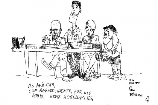 Equipe do projeto do Centro de Arte Corpo, Caricatura de Éolo Maia 