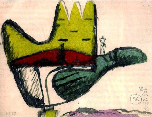 Le corbusier, A mão aberta, esboço de um monumento à mão, Chandigarh, India, 1954 [PALLASMAA, J. La mano que piensa. Barcelona: Ed. Gustavo Gili, 2012. pág.43]
