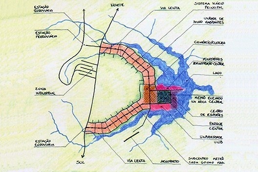 Plano Piloto de Brasília, concurso nacional, 1957. Arquiteto Joaquim Guedes e equipe [Revista Urbs nº 44]