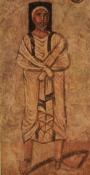 Doura-Europos, por volta do século III. Afresco da sinagoga. Damasco, Museu Nacional. Fonte: GRABAR, André. El primer arte cristiano: 200-395. Madrid, Aguilar, 1967.
