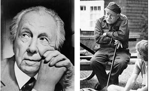 Frank Lloyd Wright (esquerda) / Murray Bookchin (direita)  [myweb.stedwards.edu/mmchugh/project.htm  / potavel.wordpress.com/2007/06/14]