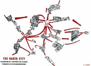 he naked city. Ilustration de l´hypothése des plaques tournantes em psychogeographique. G.Debord [ANDREOTTI, Libero; COSTA, Xavier. Situacionistas, arte política e urbanismo. Barcelona: Mu]