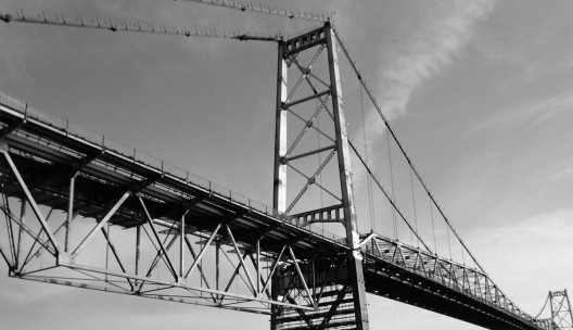 A ponte Hercílio Luz na fase atual de restauração<br />Foto divulgação 