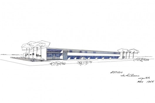Estudo para uma Pousada e restaurante junto às ruínas de São Miguel das Missões, arquiteto Sabino Machado Barroso, não construído [Acervo Iphan]