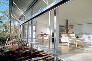 Casa de Mount Wilson, abertura total dos fechamentos<br />Fotos: The Pritzker Architecture Prize 