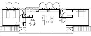 Casa de Mount Wilson, planta<br />Desenhos: A. Guerra 