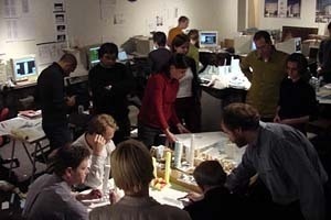 Projeto Coned; discussão no escritório de KPF, Nova York– Projeto de DBB, Ito, KPF, OMA, 2000