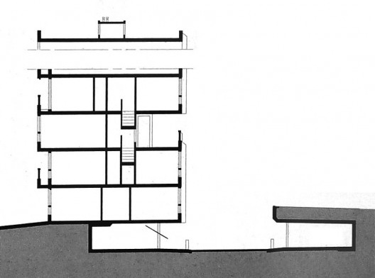 Robin Hood Gardens, corte esquemático, Londres, Inglaterra, 1969-1972. Arquitetos Alison y Peter Smithson<br />Imagem divulgação 
