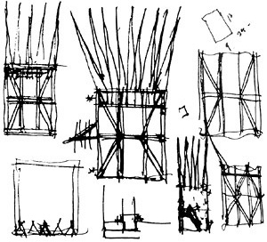 Desenhos de Hejduk para A casa do Suicida