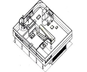 Fig. 4: Villa Savoye de Le Corbusier (1928/1929) [www.ab-a.net/bin/sav_axo1.jpg]