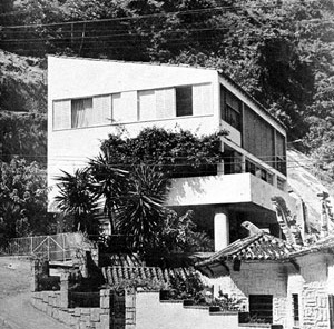 A casa de Oscar Niemeyer na encosta da Lagoa Rodrigo de Freitas (1942) [L’Architecture D’Aujourd’hui n. 13-14, set./1947, p. 48]