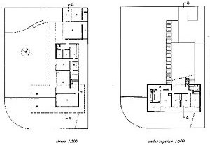 Plantas baixas da casa Jadir de Souza (1951), de Sérgio Bernardes [MINDLIN, Henrique. Op. cit., p. 66]