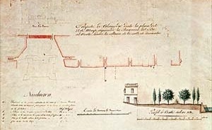 Proyecto de Alameda desde la Plaza del 25 de Mayo siguiendo la barranca del Río al Norte hasta la altura de la calle Corrientes, proyecto posterior a 1843, Archivo General de la Nación [Arquivo Geral da Nação]