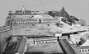 Maqueta-reconstrucción de la Plaza de Mayo hacia 1810 [Museo de Luján, Província de Buenos Aires]