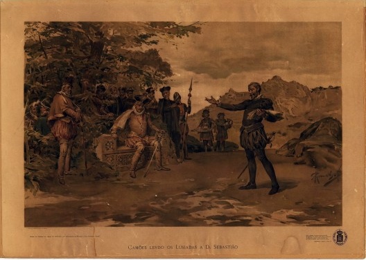 Camões lendo os Lusíadas a Don Sebastião<br />António Ramalho, ca. 1895  [Biblioteca Nacional de Portugal / Biblioteca Nacional Digital]