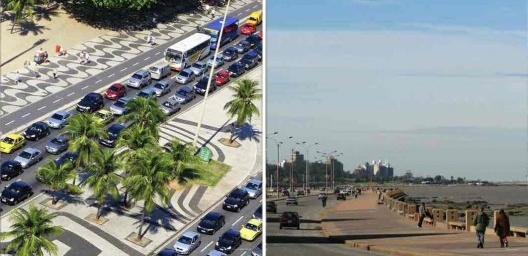 À esquerda, Rio de Janeiro; à direita, Montevidéu<br />Fotos Servulo Harris Torres e Thomas Massin  [livro "Conquistar a Rua! Compartilhar sem Dividir"]