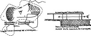 Croquis partido Canoas e planta edifício ON, Belo Horizonte [Fundação Oscar Niemeyer e do autor]