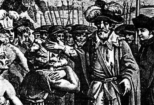 Chegada de Tomé de Sousa à Bahia, gravura de começo do século XIX [Wikipedia]