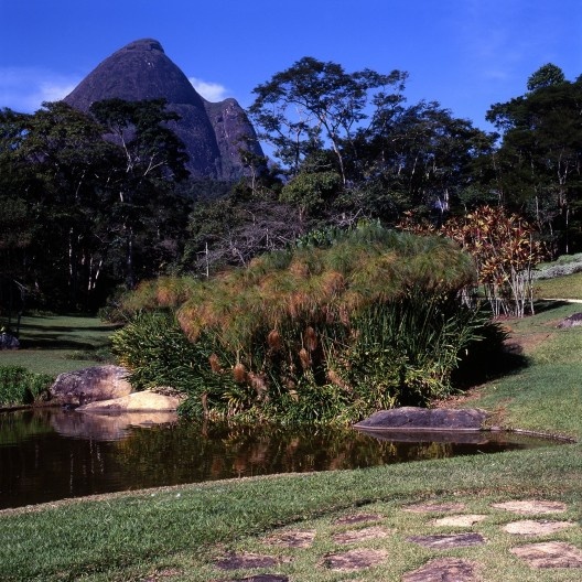 Os projetos de paisagismo são um dos assuntos centrais que perpassam a correspondência de Roberto Burle Marx – caso dos jardins de Odette Monteiro, em Correas, Petrópolis, hoje abandonados<br />Foto de Andrés Otero  [Acervo GMD]