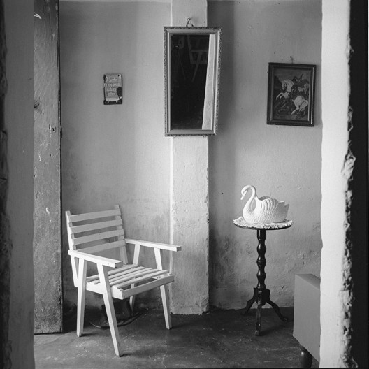 Interior de casa com cisne, Piaçabuçu AL, 1991<br />Foto Cristiano Mascaro 